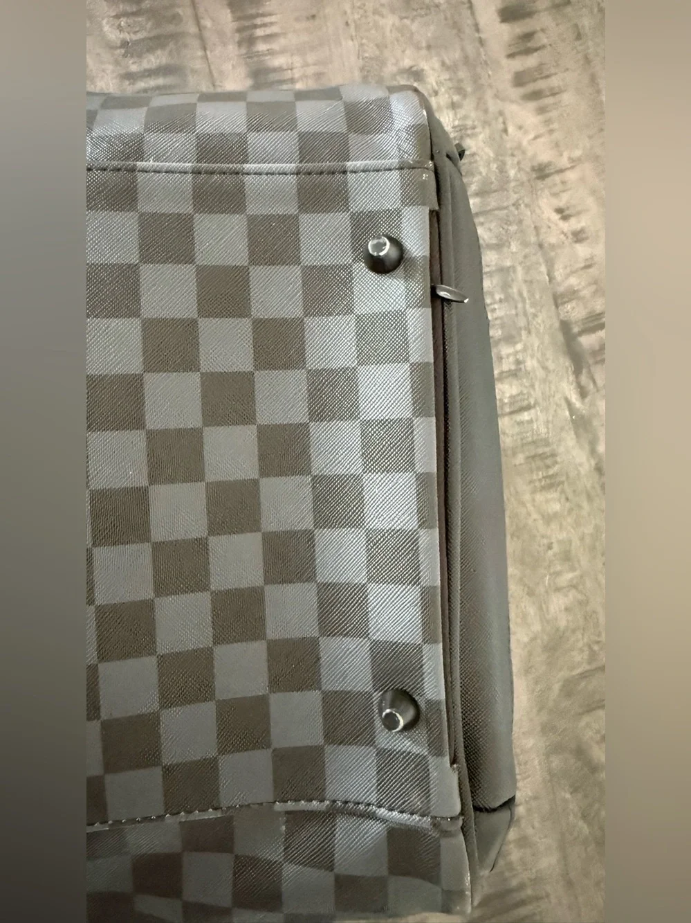 Sprayground Black & Gray Checkerboard Shark Duffel Bag